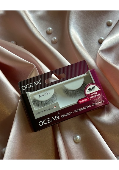 Ocean Asu 823 5d Mink Doğal Görünümlü Şerit Takma Kirpik Tekrar Kullanılabilir Vegan