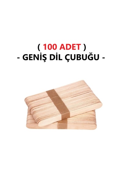100 Adet Ahşap Büyük Geniş Dil Çubuğu Abeslang Dondurma Dil Basma Ağda Çubuğu Natural