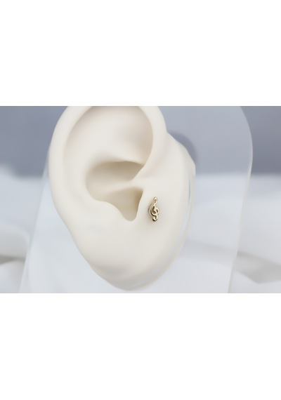 Glorria Altın Sol Anahtarı Tragus Piercing Çok Renkli