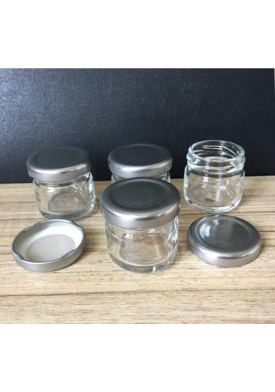 Mobilreyon - 50 Adet 29 Cc Cam Kavanoz - Gümüş Kapak - Hediyelik, Hobi, Düğün, Nişan-mini Kavanoz Diğer