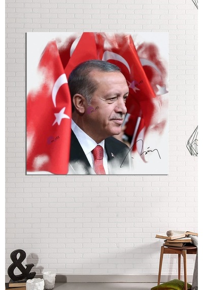 Recep Tayyip Erdoğan Yağlıboya Efektli Başkan Erdoğan Rte Kanvas Tablo 7 Farklı Ölçü