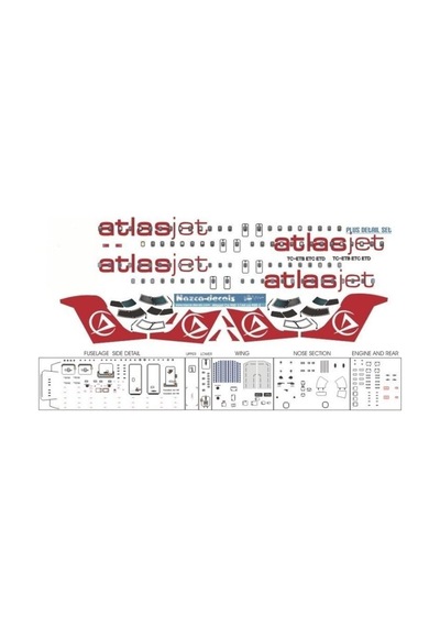 Nazca Decals Crj9003 1/144 Ölçek, Atlasjet Crj-900