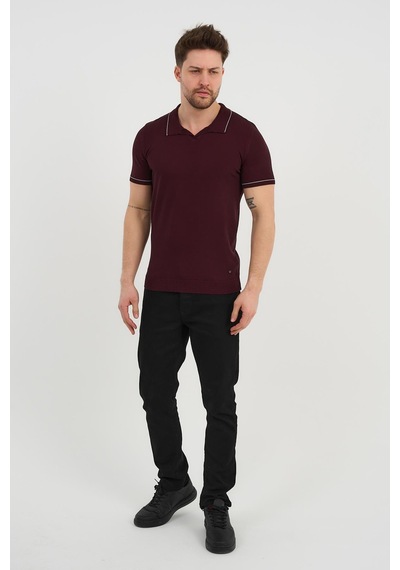 Alexander Gardi Alexandergardı Resort Yaka Triko T-shirt Bordo