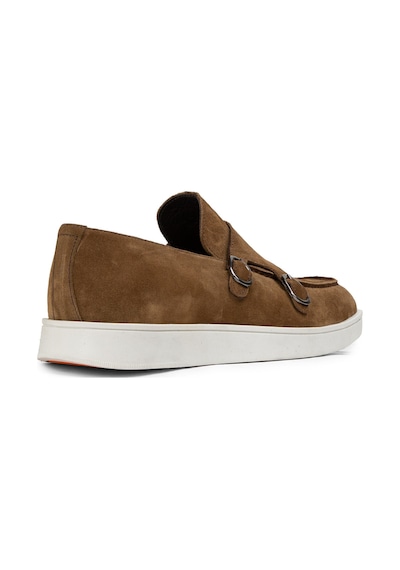 Deery Hakiki Süet Taba Rengi Çift Tokalı Erkek Loafer Ayakkabı - 01966mtbac01 Taba