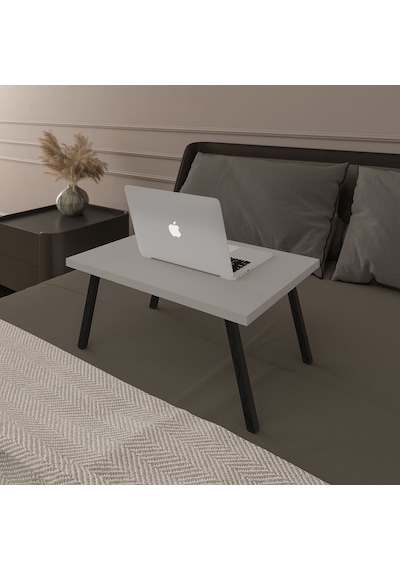 Asra Trend Katlanır Laptop Çalışma Masası LAPTOPMASA01 %100 MDF Yatak Sehpası Kül Gri