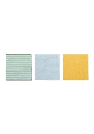 Ikea Pepprıg Mikrofiber Temizlik Bezi 28 X 28 Cm Mavi Yeşil Sarı 3'lü Set Çok Renkli