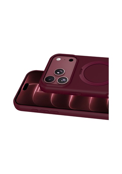 Apple İphone 18 Pro Max Regal Magsafe Standlı Kapak - Bordo