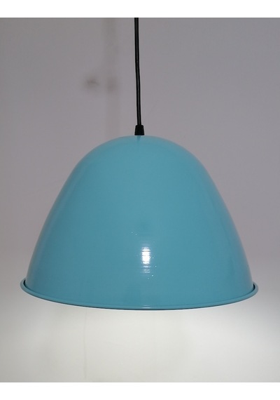 Riolight Retro Turkuaz Içi Beyaz Tekli Metal Sarkıt Çap: 28Cm