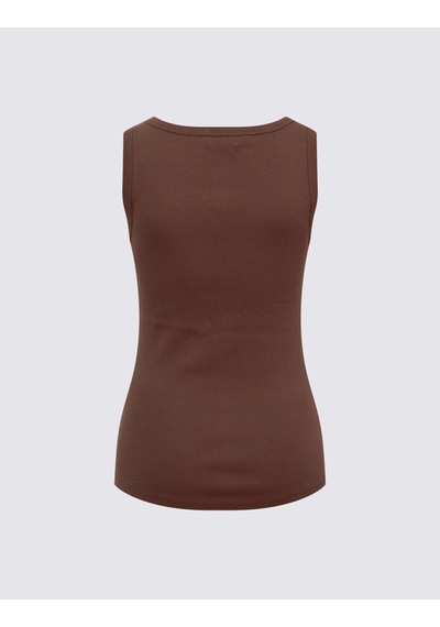 Marks & Spencer Pamuk Karışımlı Ribana Slim Fit Atlet Kahverengi