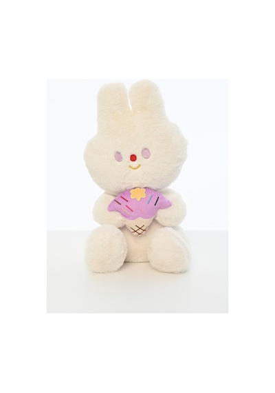 Sevimli Yumuşak Dondurmalı Peluş Tavşan 40 Cm Hayal Gücü Gelişimi Destekleyen Oyun Ve Uyku Arkadaşı Beyaz