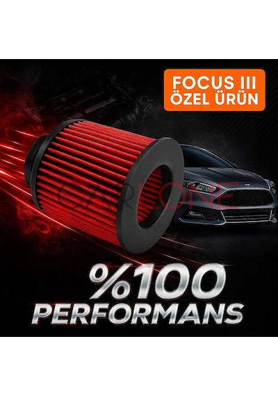 Ford Focus 3 Uyumlu Araca Özel Spor Açık Hava Filtresi Kırmızı Renk İthal Ürün Yüksek Performans