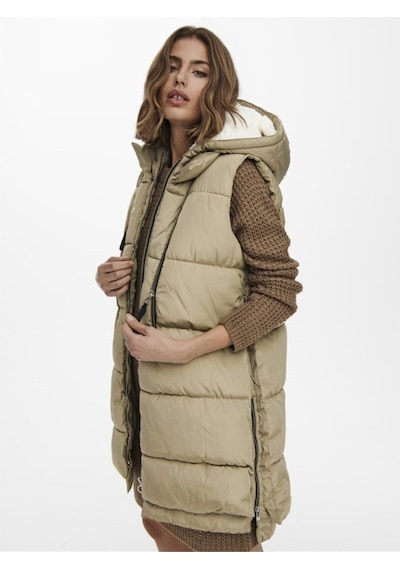 Only Kadın Şişme Kapüşonlu Yelek Onlnora Puffer Waistcoat - 15235033 Bej