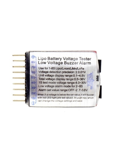 1-8s Cell Lipo Ölçer Buzzer Sesli Alarm 2in1test