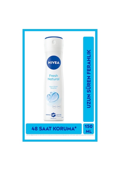 Kadın Sprey Deodorant Fresh Natural 150ml, Ter Kokusuna Karşı Koruma, Pudrasız,alüminyum İçermez
