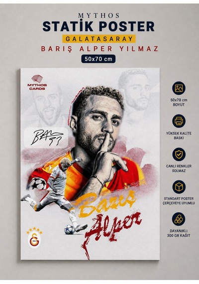 Mythos Statik Poster Galatarasay Barış Alper Yılmaz 50x70 Cm