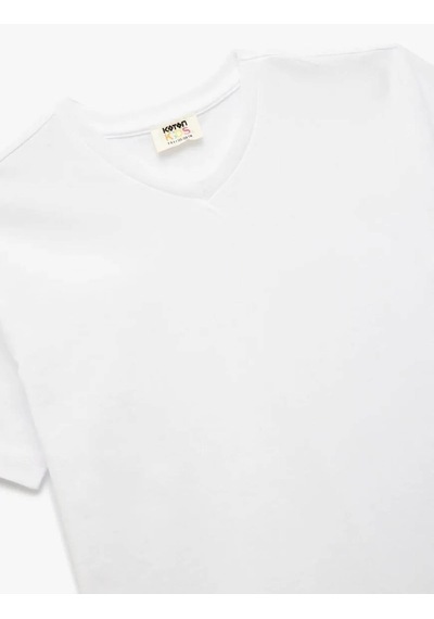 Koton Pamuklu Basic Beyaz Erkek Çocuk T-shirt 5skb10022tk Beyaz