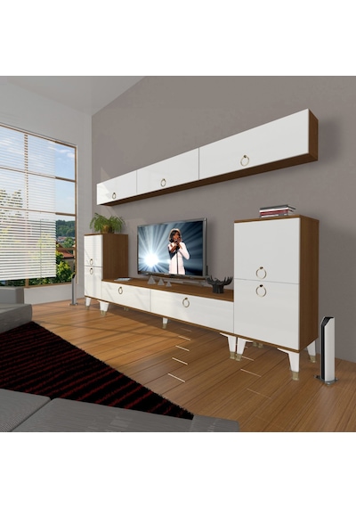 Decoraktiv Eko 9 Mdf Std Gold Tv Ünitesi Tv Sehpası Ceviz - Beyaz
