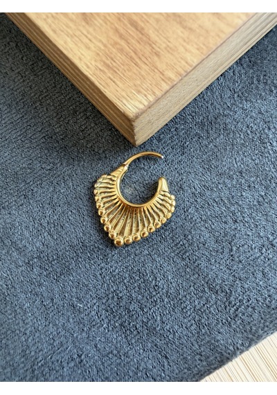 316 L Cerrahi Çelik Oval Toplu Model Halka Otantik Piercing Mavi - Yeşil