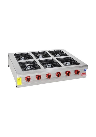 Himaksan Endüstriyel Doğalgazlı Set Üstü Sanayi Tip Altılı 6 Göz Ocak 150 120 25 Hmk-sog1510