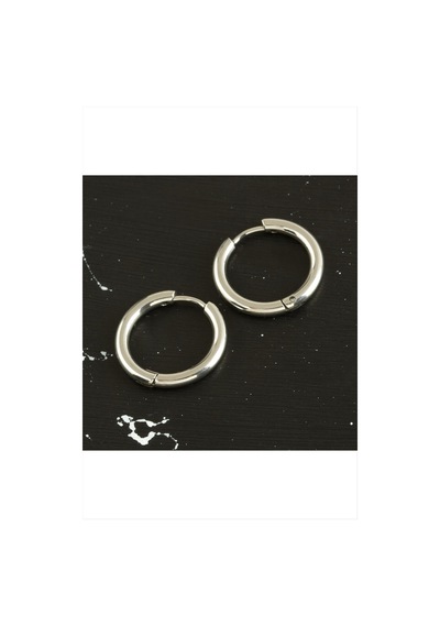 Zenviac456 Çelik Halka Küpe 1,5 Cm Zenviac45678 Gümüş Rengi