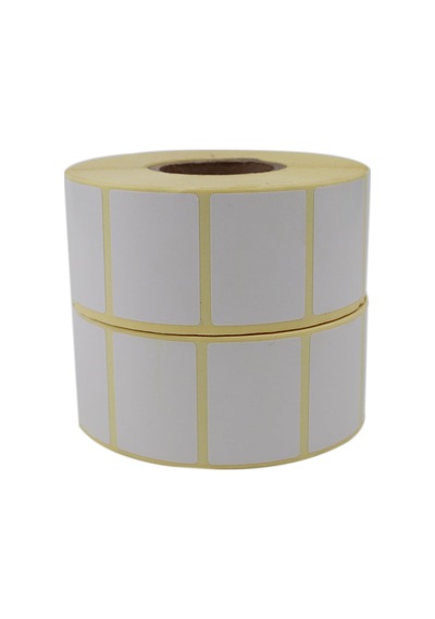 Hazır Etiketler , Hazır Al Hızlı Al Kuşe Etiket 40mm X 30mm Ruloda 1500x2 Adet 2 Rulo 40mm Kuka Çapında Baskısız Barkod Yazıcı Etiketi 10