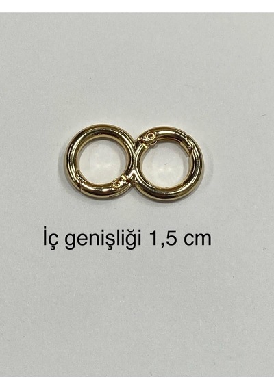 Karantuhafiye Çanta Halkası Yaylı İkili Model 1,5 Cm Gold Gold Çok Renkli