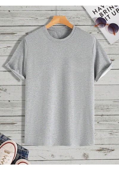 Trust Mast Süprem T-shirt - Gri Baskılı Oversize Bisiklet Yaka Kısa Kol Tişört Gri