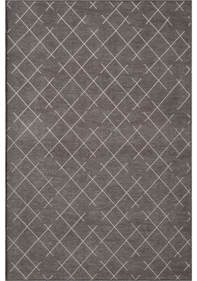 Malta Mlt01z Antrasit Dekoratif Şönil Kilim Geometrik Desen Yıkanabilir Yumuşak Kaymaz Taban Halı