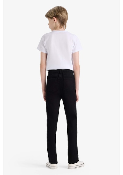 Defacto Okul Slim Fit Dar Kesim Düz Paça Jean Pantolon Erkek Çocuk C3683A824AU Siyah