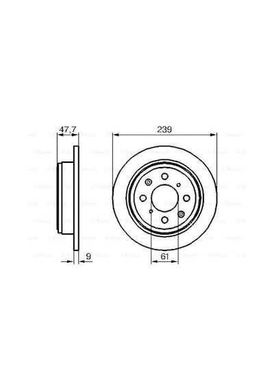 Honda City Arka Fren Diski 239 Mm 2006-2008 Bosch