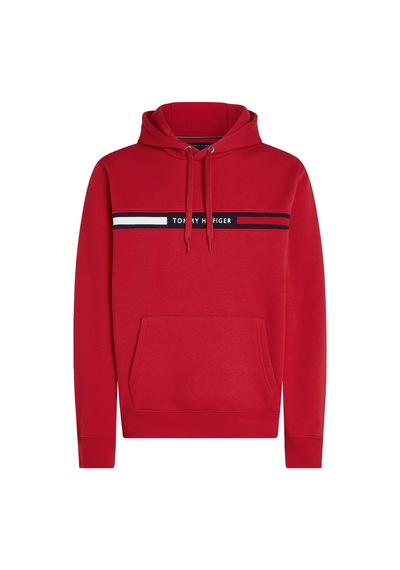 Tommy Hilfiger Hılfıger Chest Insert Hoody Erkek Kırmızı Sweatshirt - Mw0mw37361