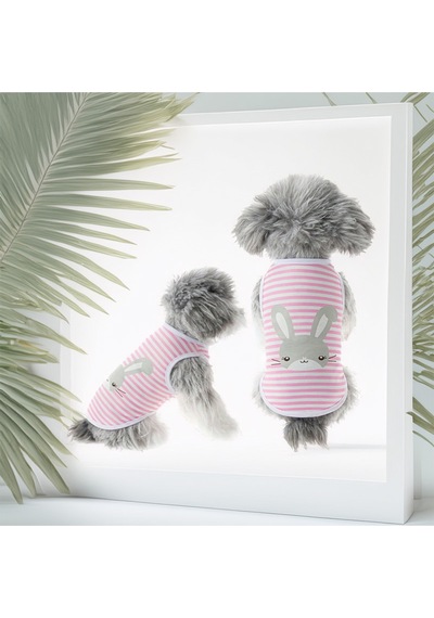 Kedi Ve Köpek İçin Çizgili Renkli Kolsuz Tshirt
