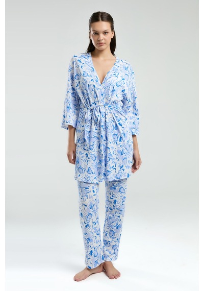 Arnetta Kadın Beyaz 3lü Pijama Takımı Beyaz