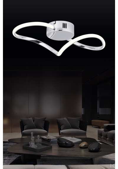Pl 08 2 Model Krom 3 Renkli Salon Ve Oturma Odası İçin İdeal Alüminyum Avize, 45x10 Krom