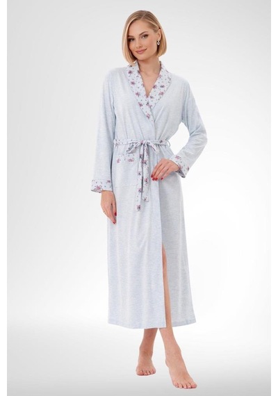 Mecit Pijama Mecit 6319 Mavi Büyük Beden Kadın Sabahlık Pijama Gecelik Set Mavi