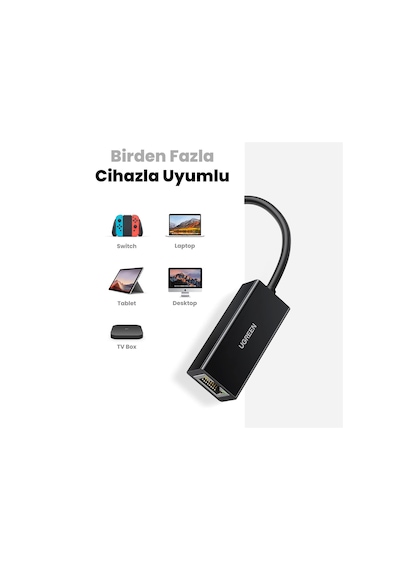 Ugreen Usb 2.0/100mbps Rj45 Ethernet Adaptörü, 20254