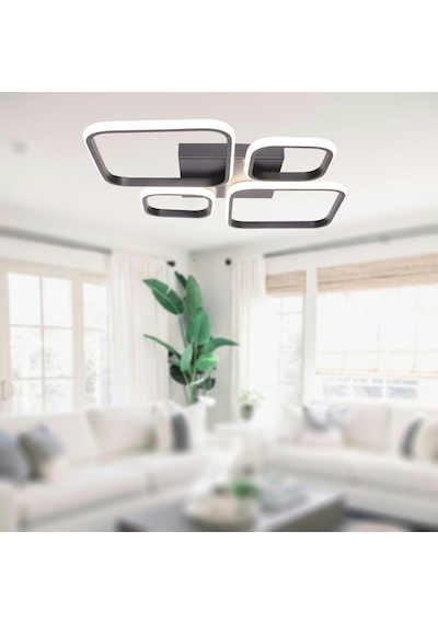 Tt050-sy Tt Aydınlatma Mat Siyah 4 Lü Sarı Işık Led Avize Siyah