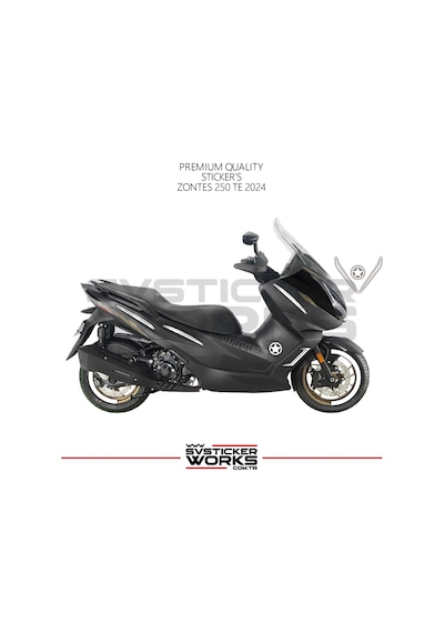 Zontes 250 Te Sticker Kaplama Set Full Kit Parçalı Etiket Sticker Modeli Beyaz