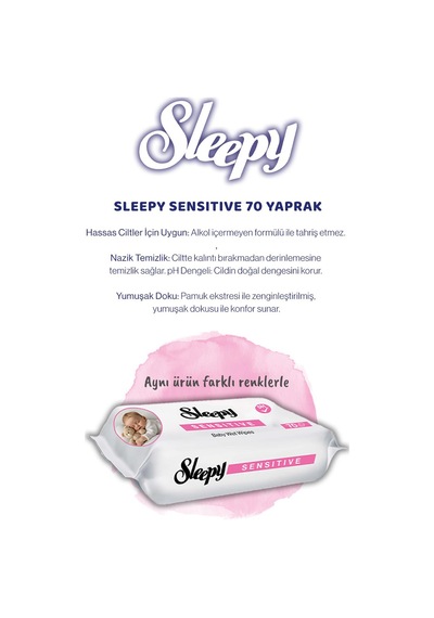 Sleepy Sensitive 70'li Islak Bebek Havlusu Tekli