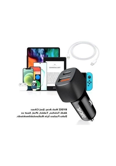 Hızlı Araç Şarj Cihazı 38w Usb Ve Pd Girişli