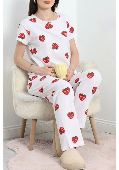 Seka Store Seka Alt Üst Aynı Pijama Takımı Beyazçilek - 50079.1857. Çok Renkli Seka Store Seka Alt Üst Aynı Pijama Takımı Beyazçilek - 50079.1857. Çok Renkli