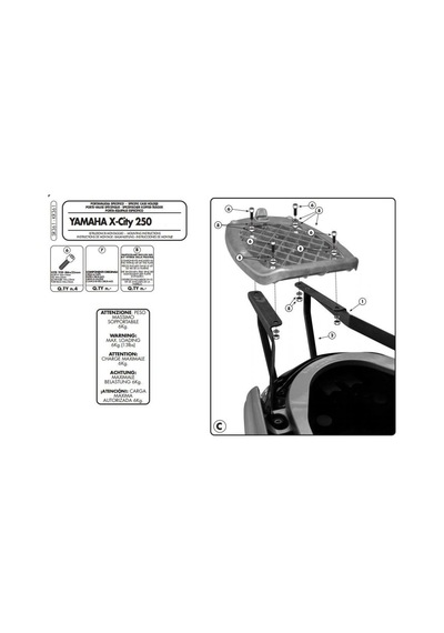 Gıvı Sr361 Yamaha X-Cıty 125-250 (07-16) Arka Çanta Taşıyıcı (484839460)