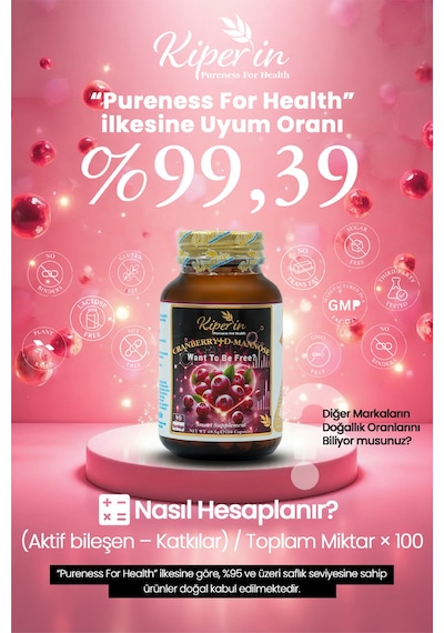 Kiperin Cranberry D-mannoz Vitamin C 60 Kapsül
