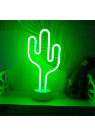 Buffer Kaktüs Dekoratif Neon Led Masa Ve Duvar Lambası Gece Lambası Çok Renkli