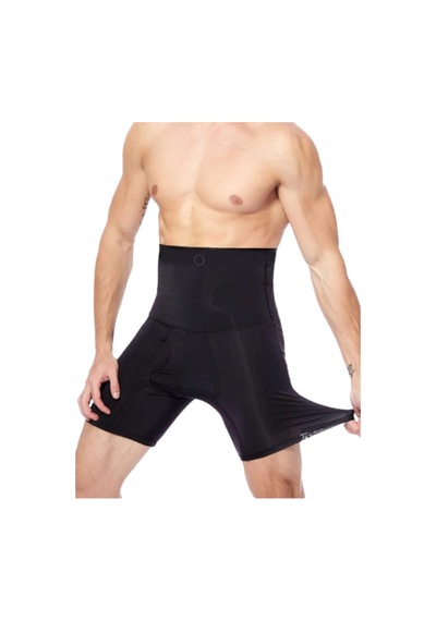 Erkek Bel Göbek Ve Kalça Toparlayıcı Erkek Yüksek Bel Korse Boxer Siyah
