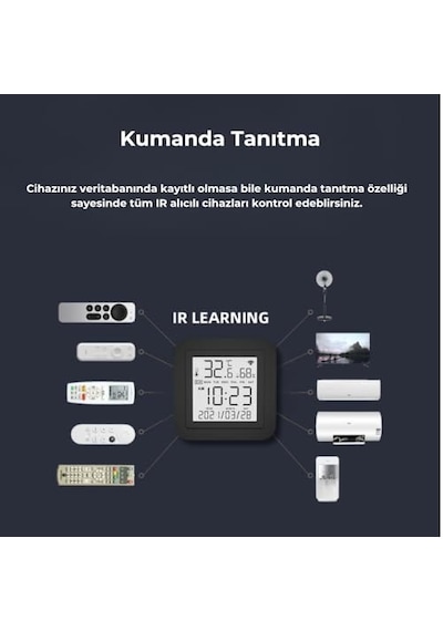 Tuya Uyumlu Ekranlı Ve Sensörlü Wifi Ir Kumanda
