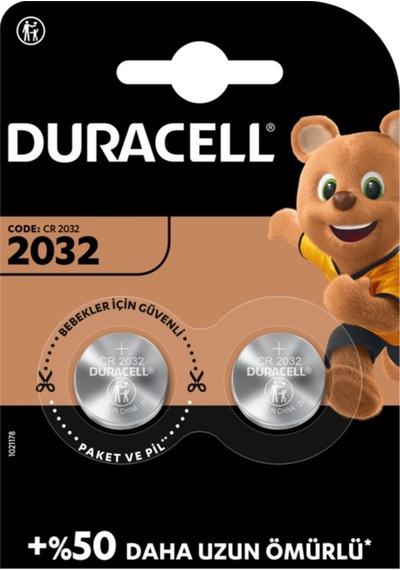 Popvitrin Duracell Cr 2032 Lithium 3V Pil 2'li