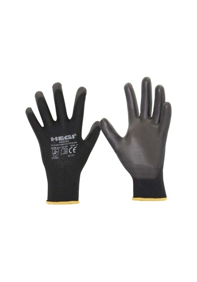 Hegi Pu Kaplı Polyester Eldiven Gri