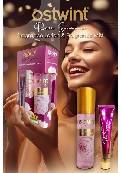 Ostwint Rose Summer Vücut Spreyi, 200ml Vücut Kremi 50ml, Tatlı Yaz Akşamı Esintisi Ve Çiçeksi Parfü
