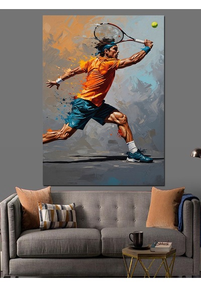 Ahşap Tablo Tenis Kortunda Hareketli Oyuncu Figürü